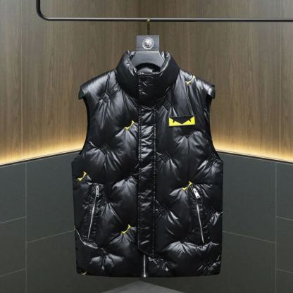 メンズダウンベスト、スタイリッシュなスタンドカラー、秋冬用の暖かいアウター