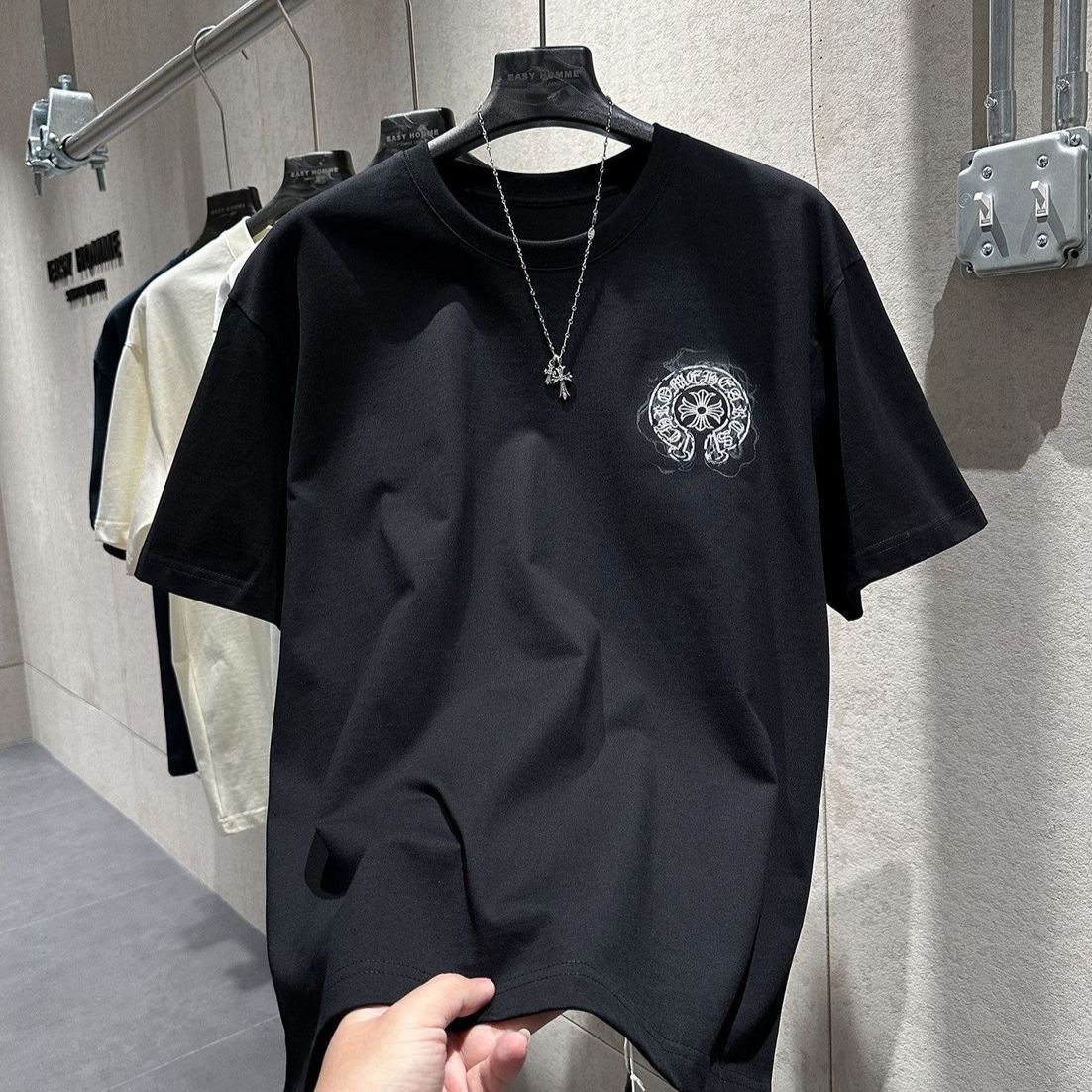 『M-4XL』人気のカジュアルで着回しの効くトレンディなメンズクルーネック半袖ファッショントップス
