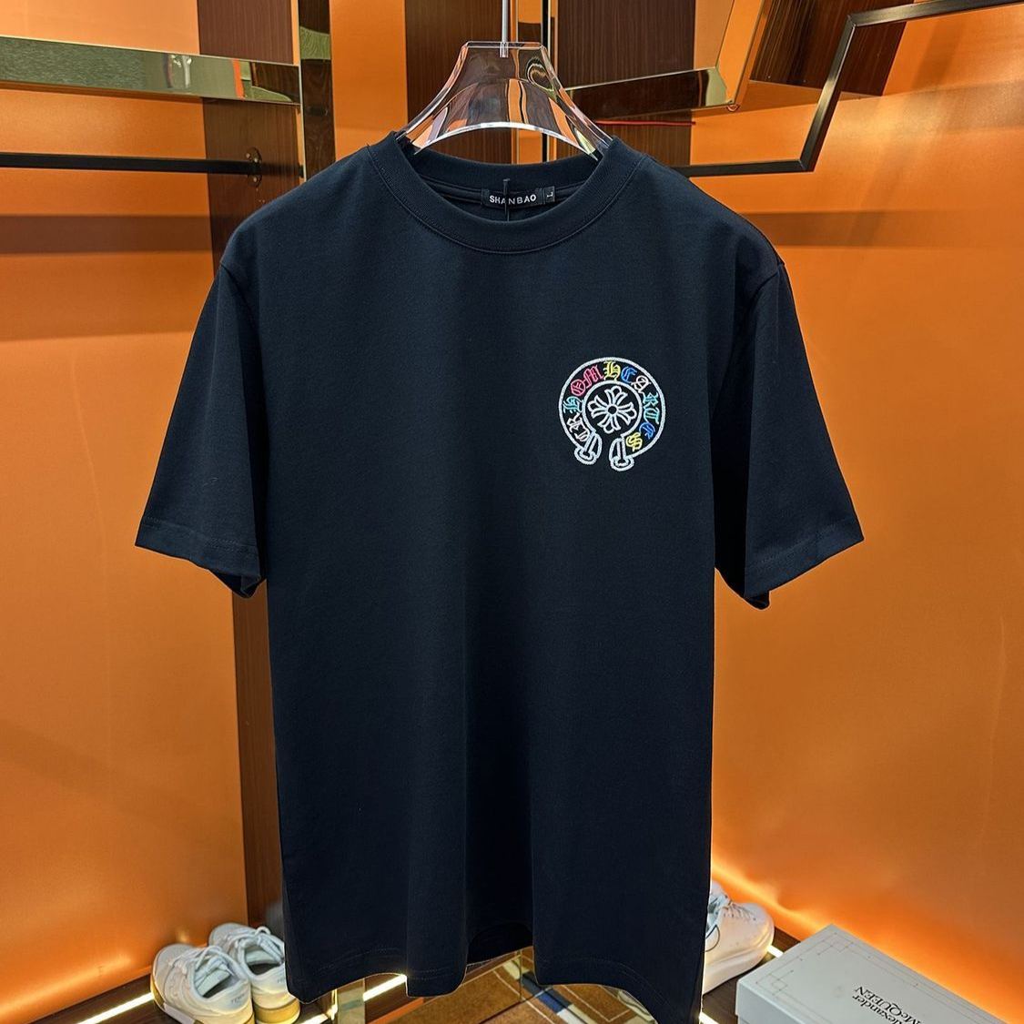 『M-5XL』ハイエンドファッション カラフル刺繍入り カジュアル ルーズ 半袖 メンズTシャツ