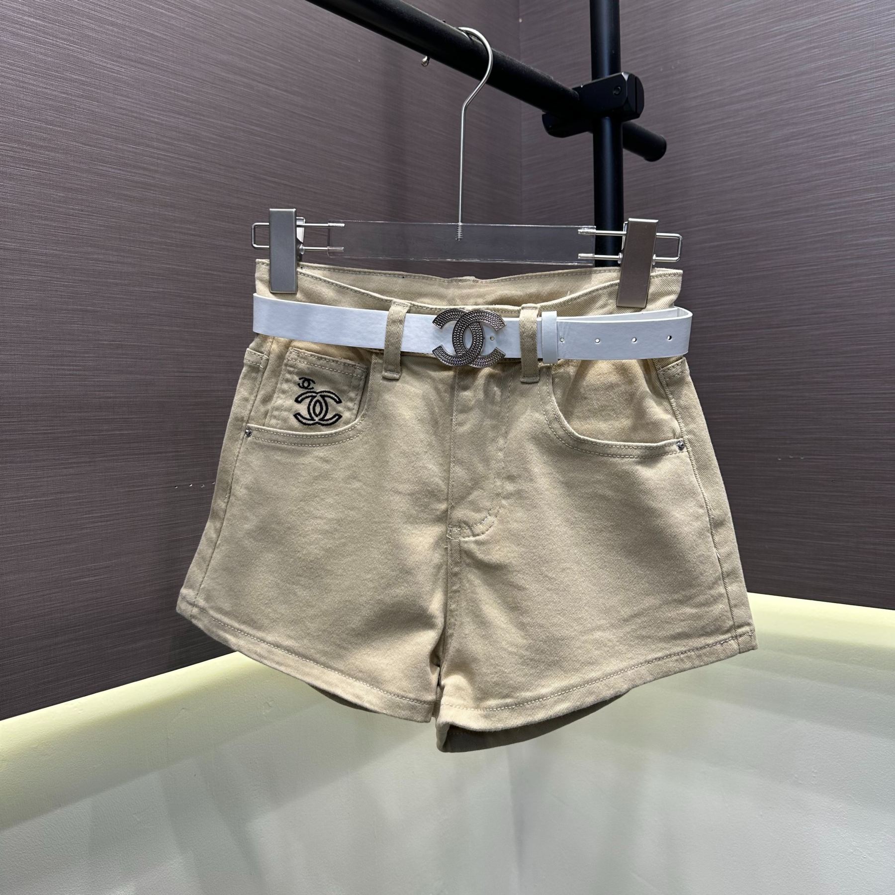 [Copy]春らしい刺繍入りの丈夫なストレートレッグハイウエストワイドレッグジーンズ、万能デニムパンツ