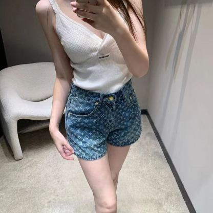 [Copy]おしゃれな夏物刺繍入りスキニーショーツ（ベルト付き）