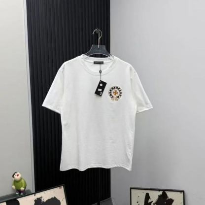 『S-2XL』男女兼用の、刺繍入りのゆったりとしたクルーネック半袖Tシャツが新登場