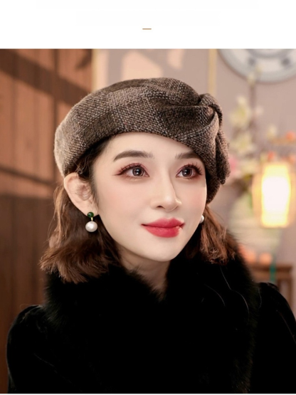 復古顯臉小貝雷帽女