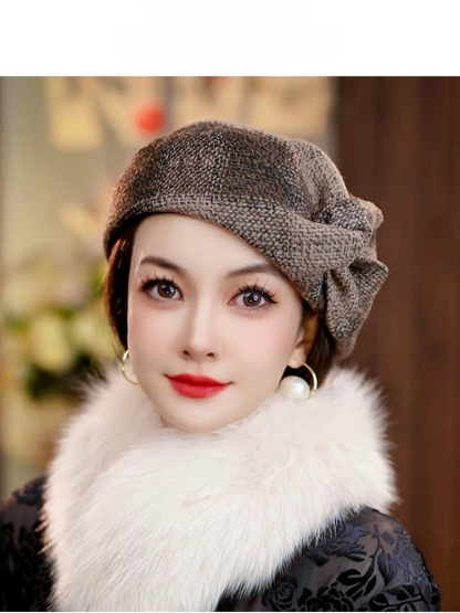 復古顯臉小貝雷帽女