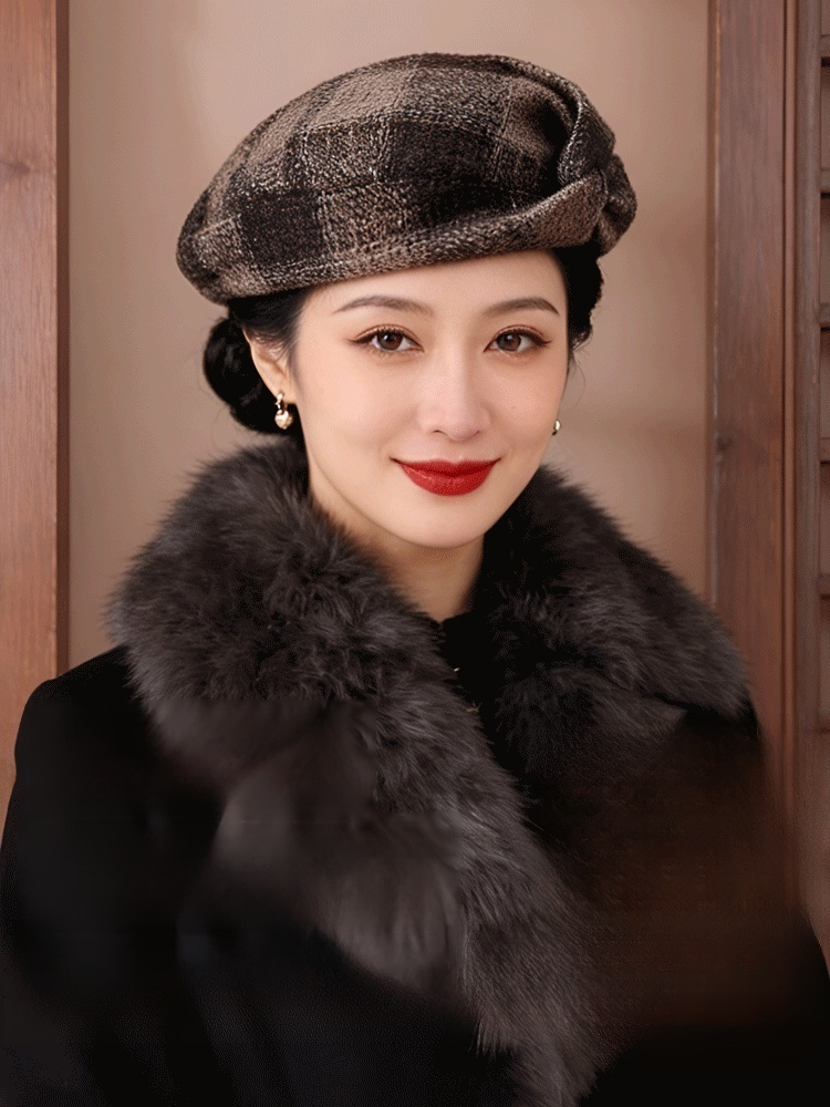 復古顯臉小貝雷帽女