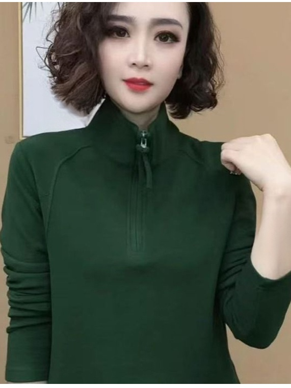 螺紋雙面德絨打底衫女