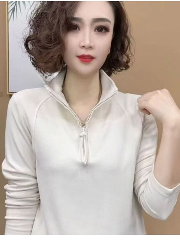 螺紋雙面德絨打底衫女