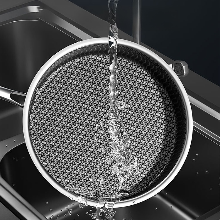 平底不鏽鋼蜂窩煎鍋