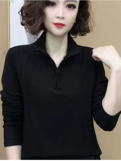 螺紋雙面德絨打底衫女