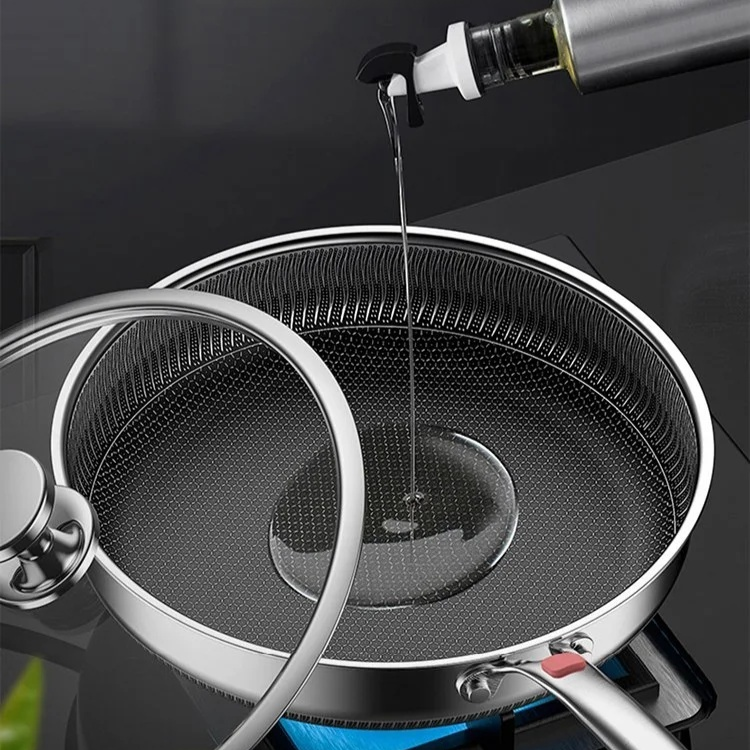 平底不鏽鋼蜂窩煎鍋