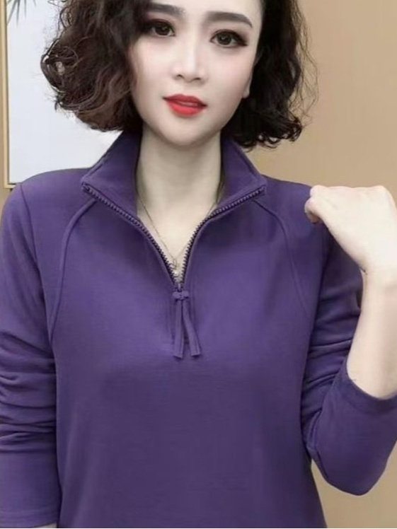 螺紋雙面德絨打底衫女