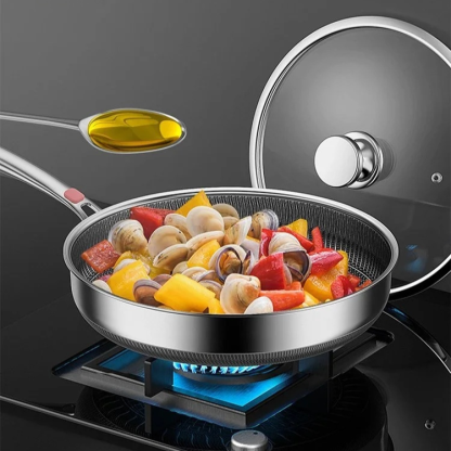 平底不鏽鋼蜂窩煎鍋