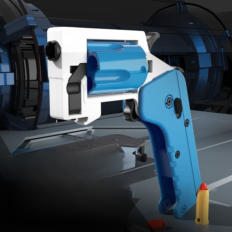 便攜可折疊軟彈左輪手機玩具槍