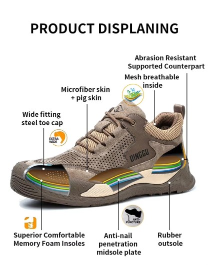 Labor Insurance Shoes Men's Anti-smashing Anti-piercing Steel Head Wear-resistant Non-slip Safety protection 