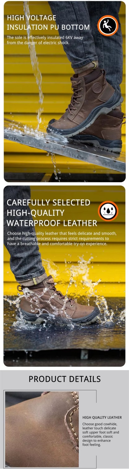 High Cut Men's Anti-smashing Steel Toe Safety Shoes Four Seasons Casual Protective Industrial Work Shoes