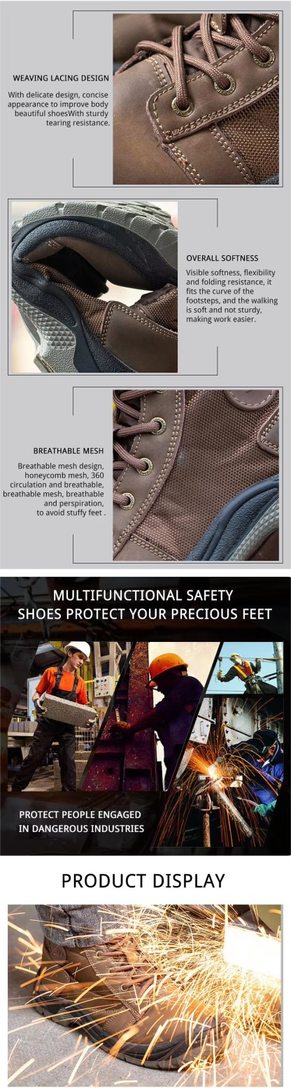 High Cut Men's Anti-smashing Steel Toe Safety Shoes Four Seasons Casual Protective Industrial Work Shoes