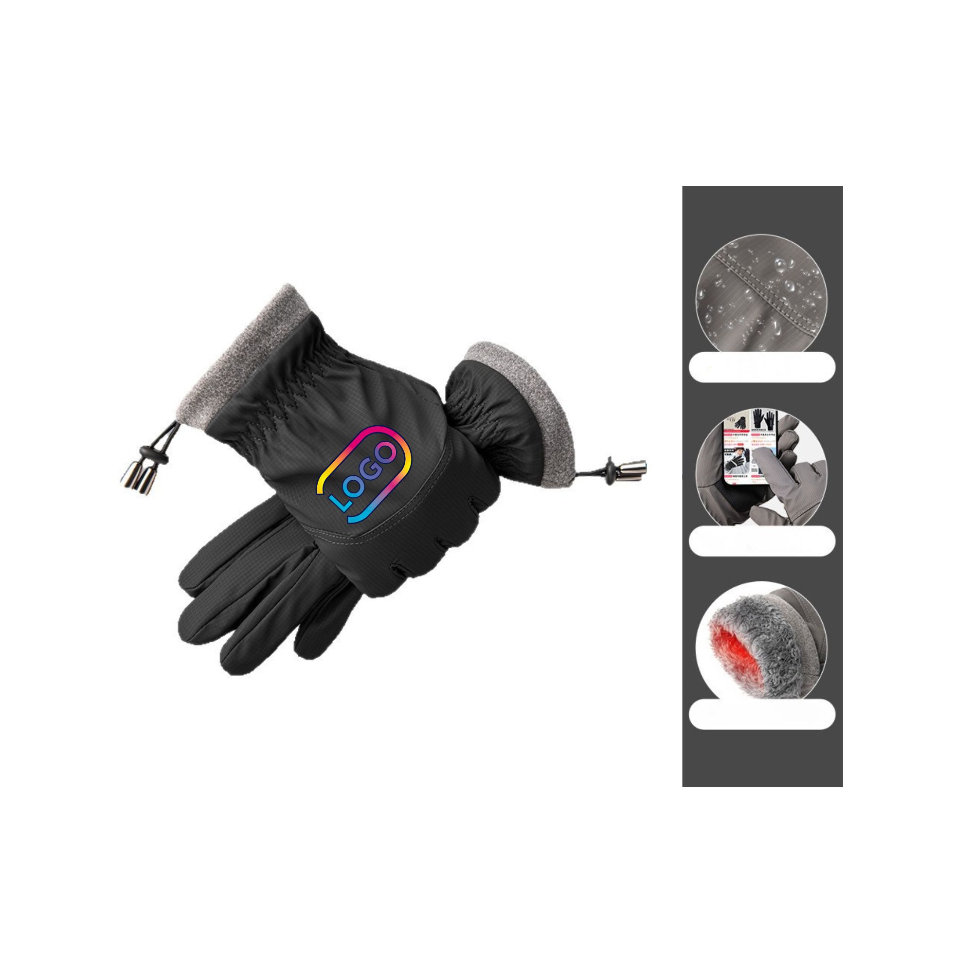 Men's Winter Cycling Touchscreen Cotton Gloves