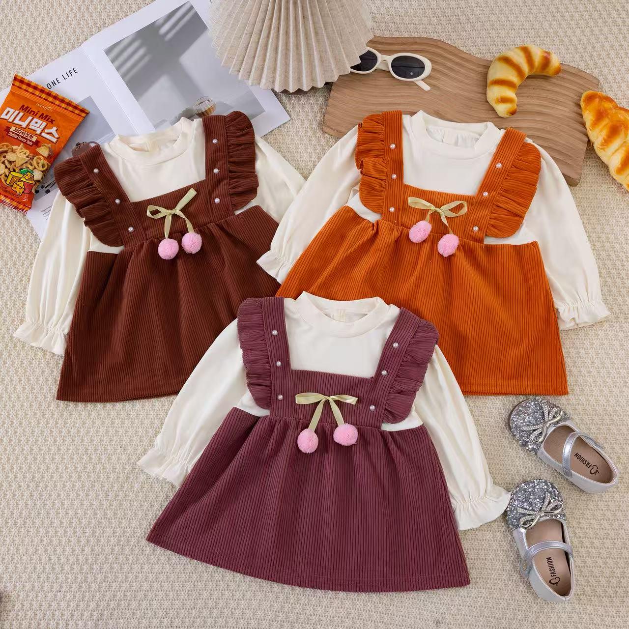 Girls Pure Color Dress