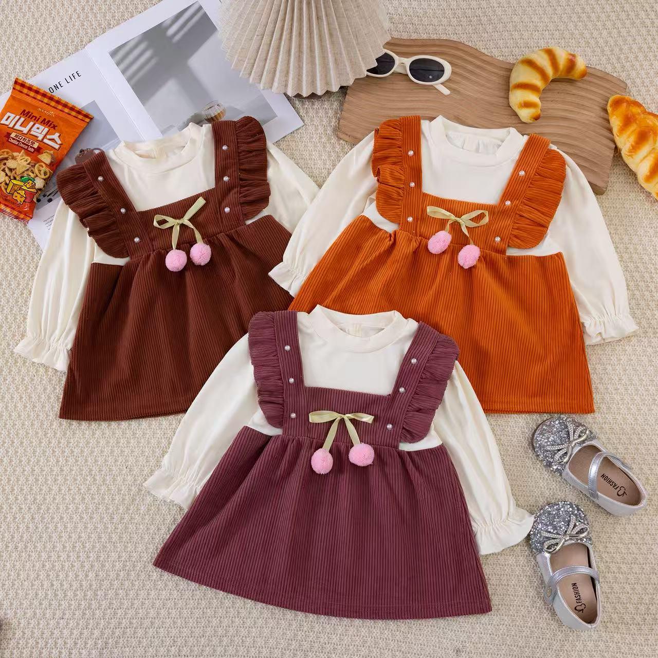 Girls Pure Color Dress