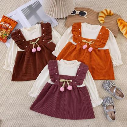 Girls Pure Color Dress