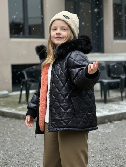 Girls' (small) cotton-padded jacket