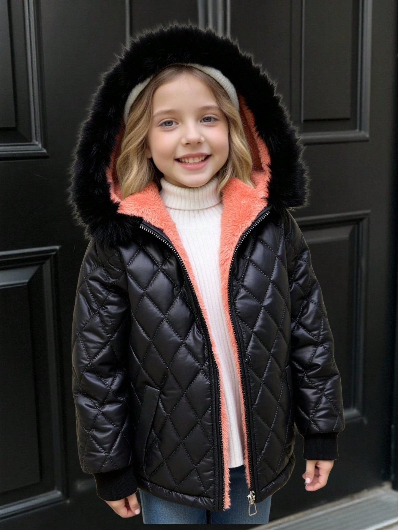 Girls' (small) cotton-padded jacket