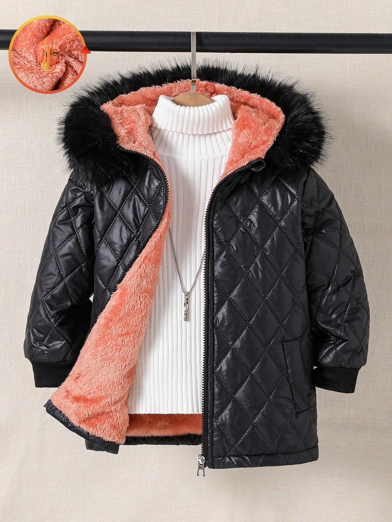 Girls' (small) cotton-padded jacket