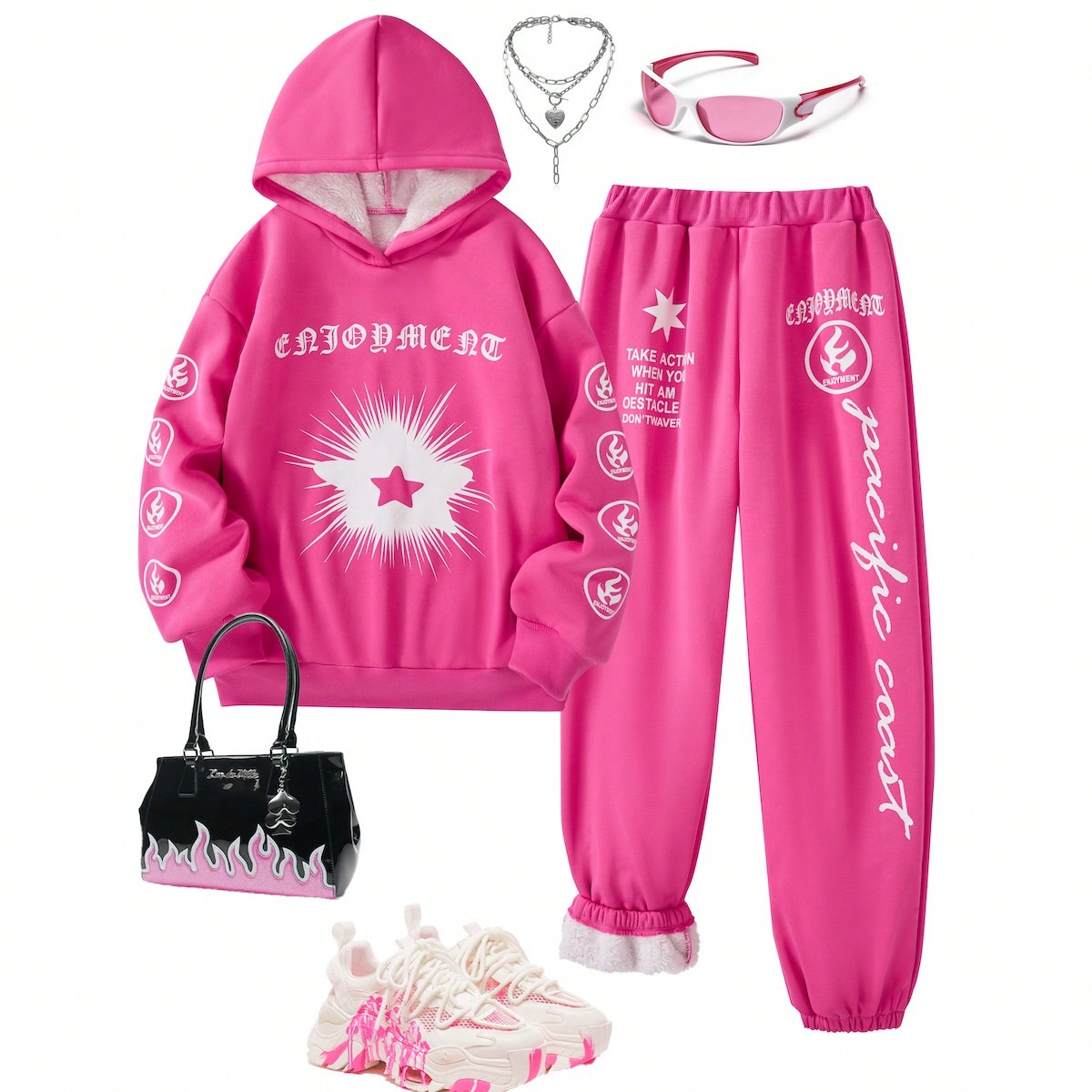 Girls' (Large) Hooded Sweatshirt Set