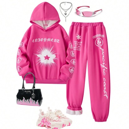 Girls' (Large) Hooded Sweatshirt Set