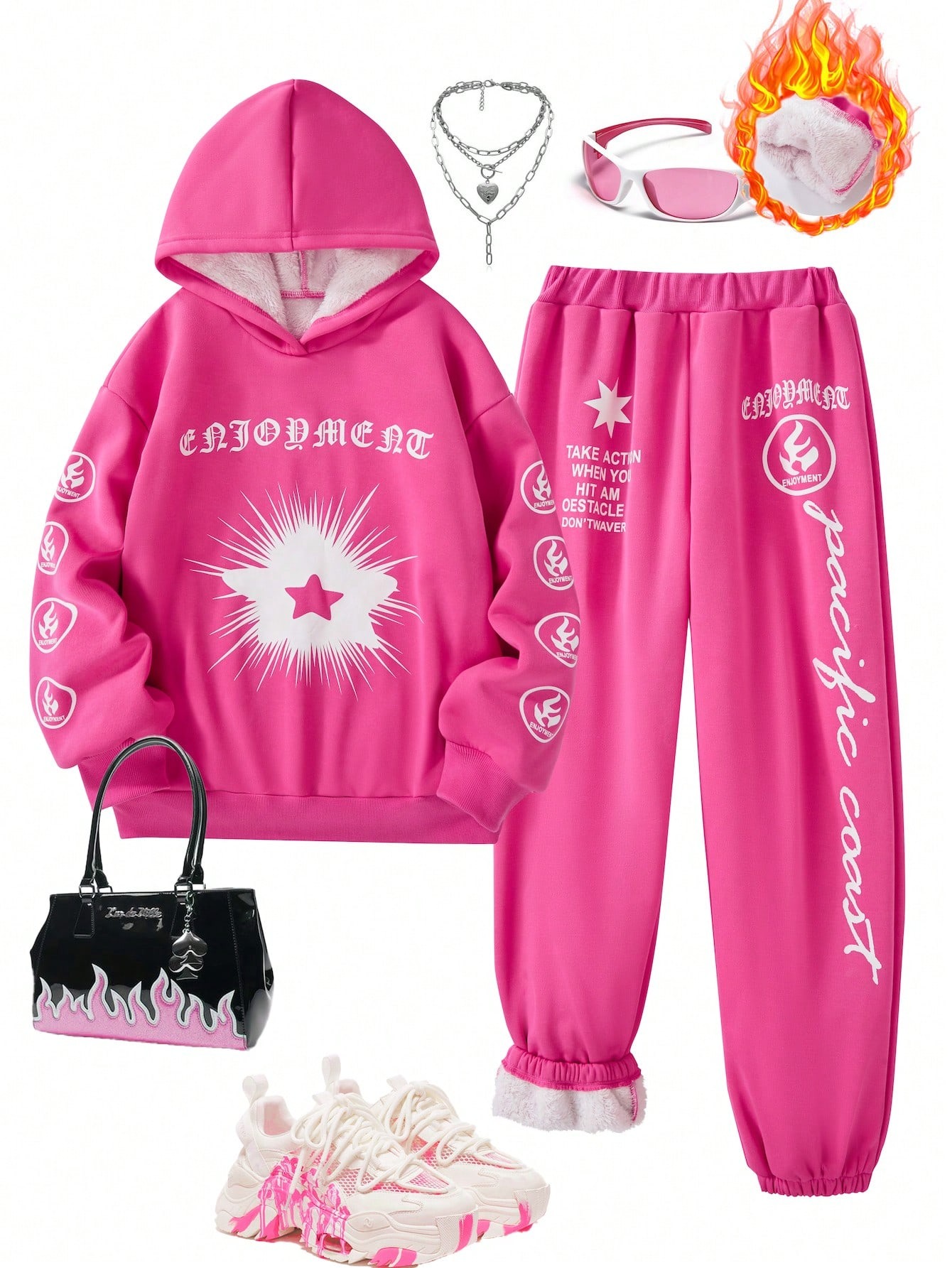 Girls' (Large) Hooded Sweatshirt Set