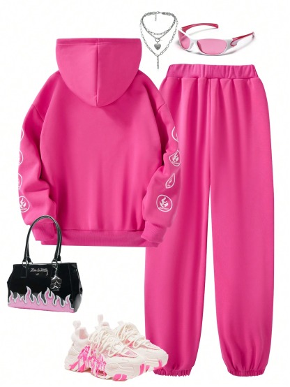 Girls' (Large) Hooded Sweatshirt Set