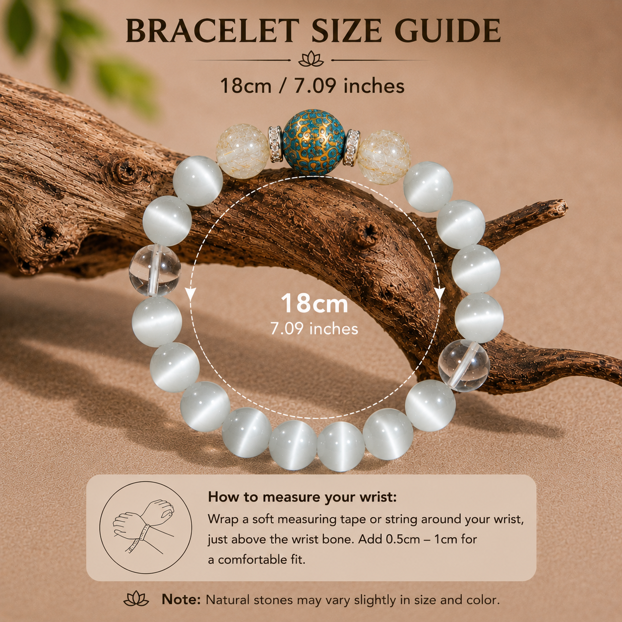 Luxury Oriental Lacquer Inlaid Shell Bead Bracelet, Flash Cat Eye White Crystal Meditation Healing Bracelet for Daily Wear