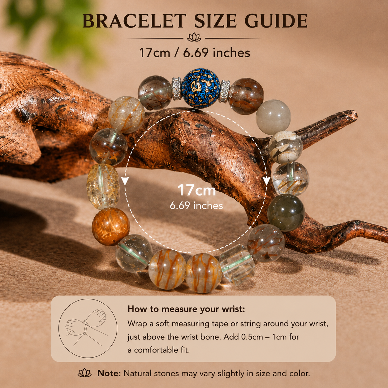 Handcrafted Lacquer & Natural Crystal Bracelet – Artisan Statement Beaded Bracelet