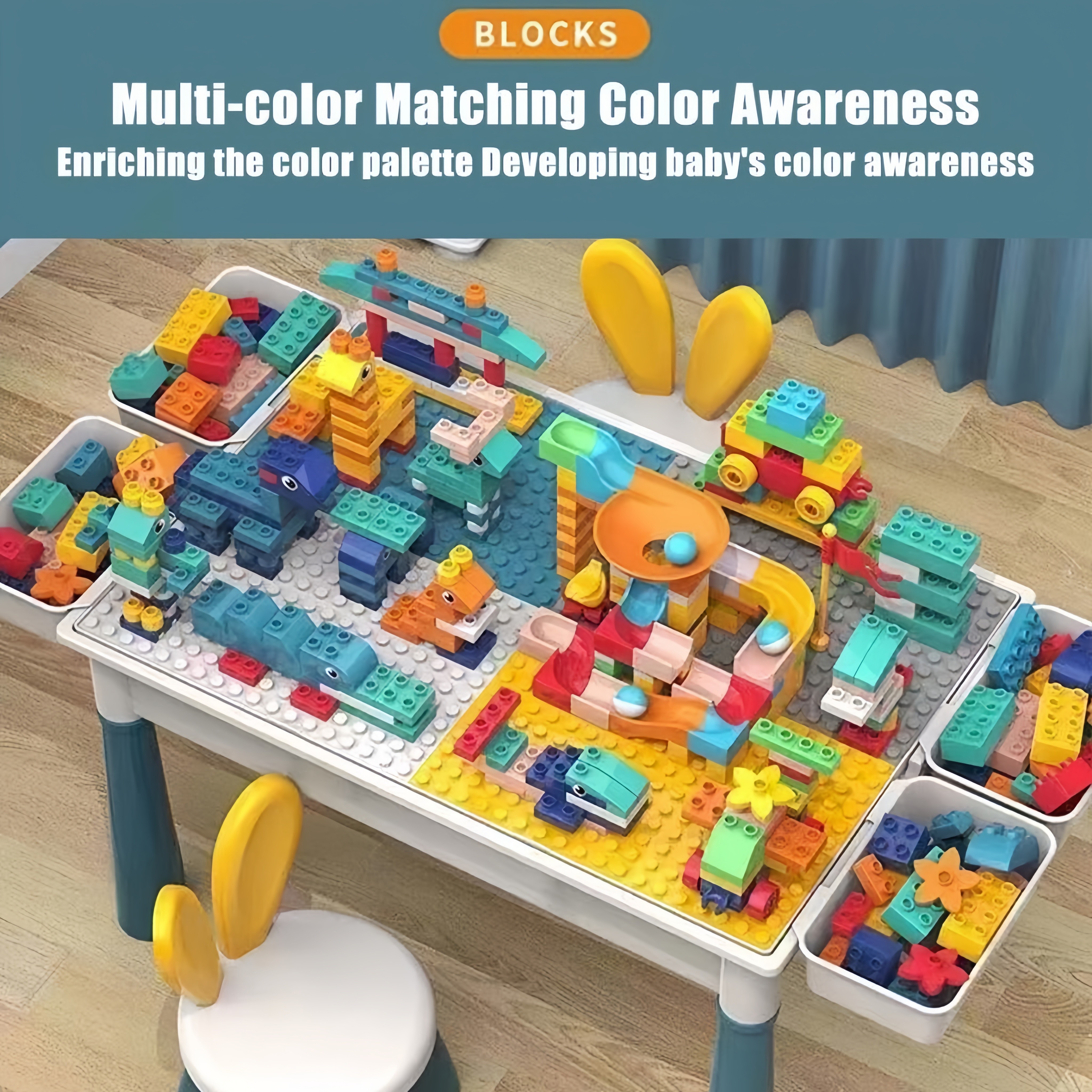 Kids Multifunction Building Block Table