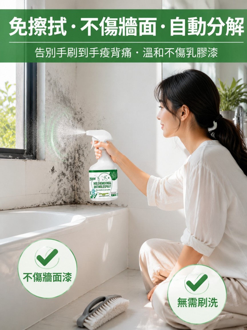 【72H極速免刷洗·黑黴壁癌終結者】強效牆體除黴淨化噴霧