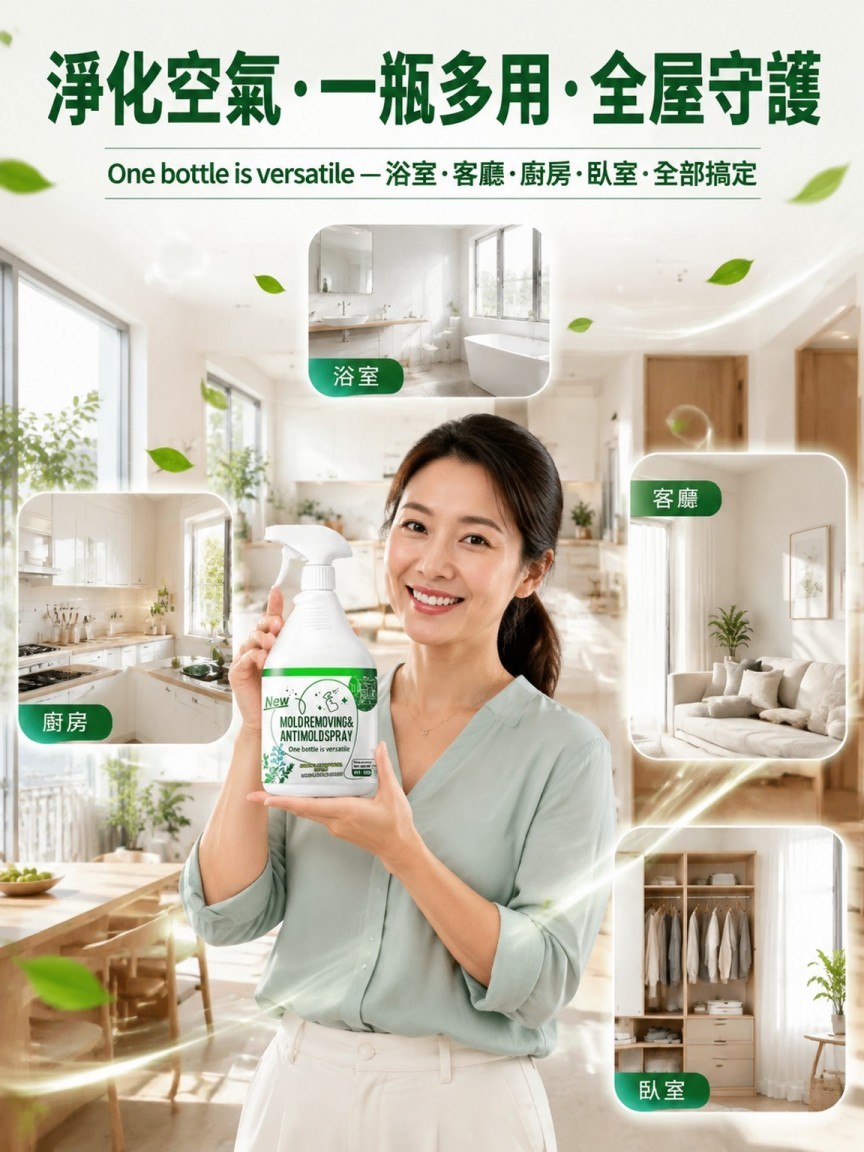 【72H極速免刷洗·黑黴壁癌終結者】強效牆體除黴淨化噴霧
