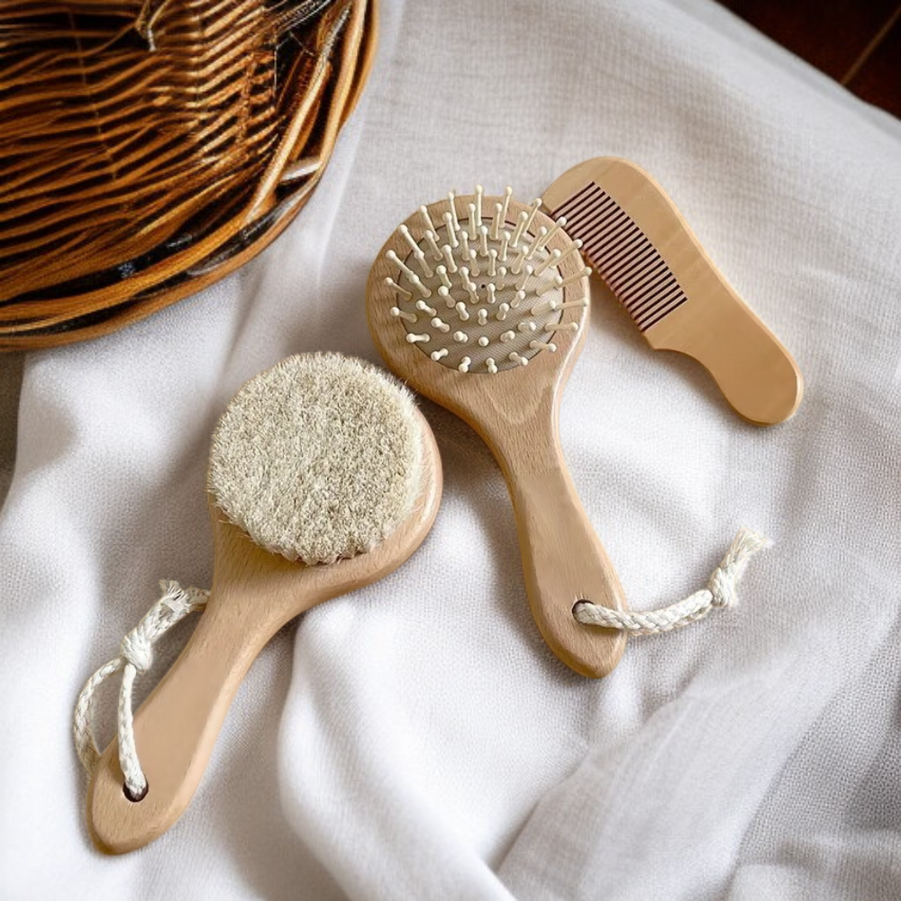 嬰兒髮梳刷組 新生兒禮盒 三件套裝