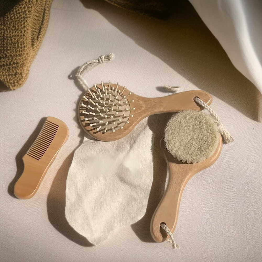 嬰兒髮梳刷組 新生兒禮盒 三件套裝