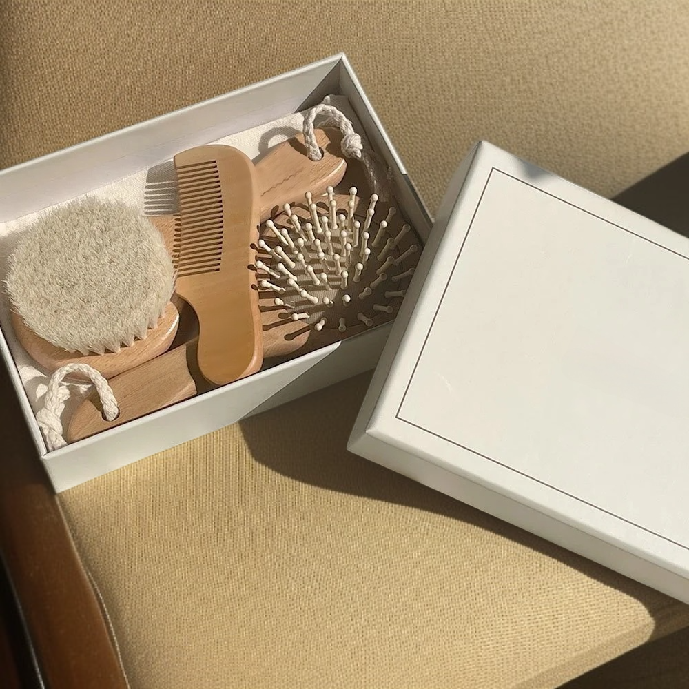 嬰兒髮梳刷組 新生兒禮盒 三件套裝