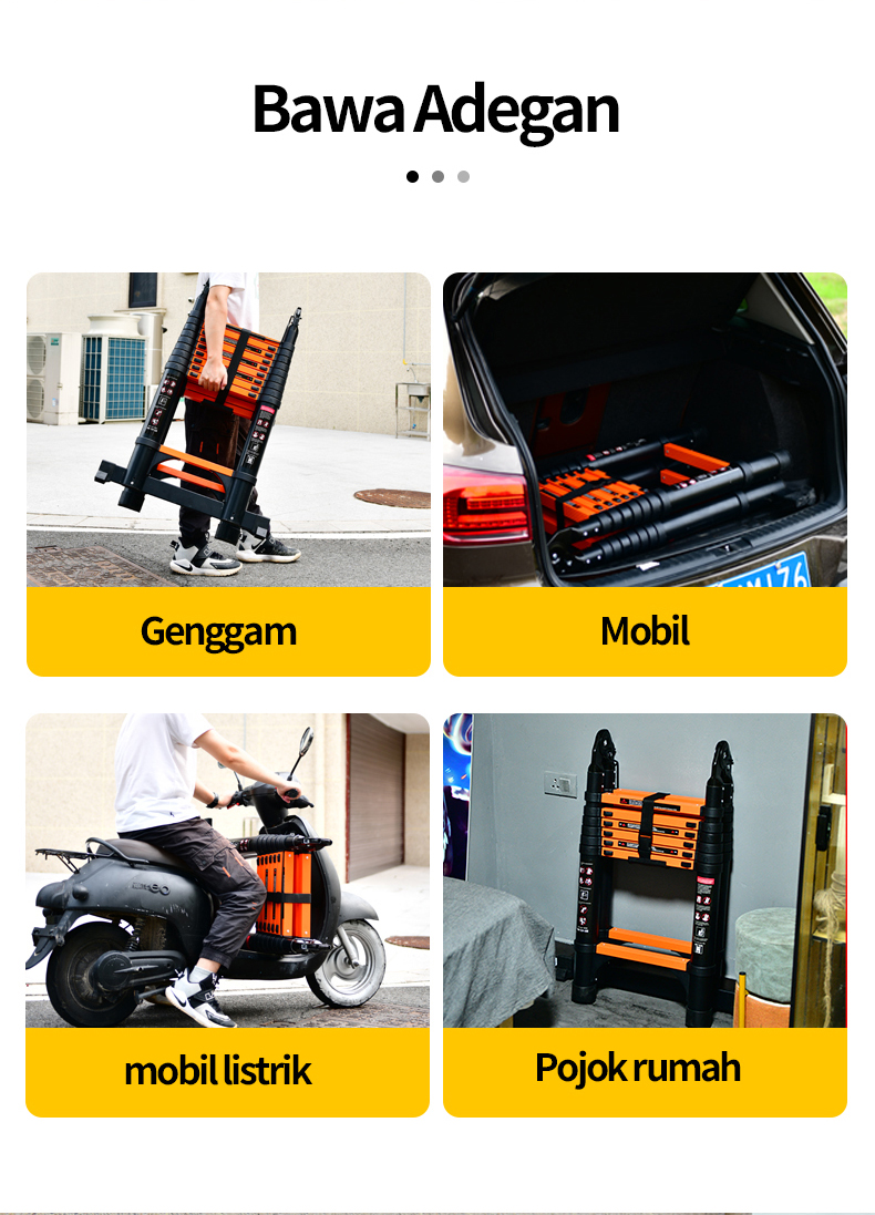 2.2+2.2m type A telescopic ladder