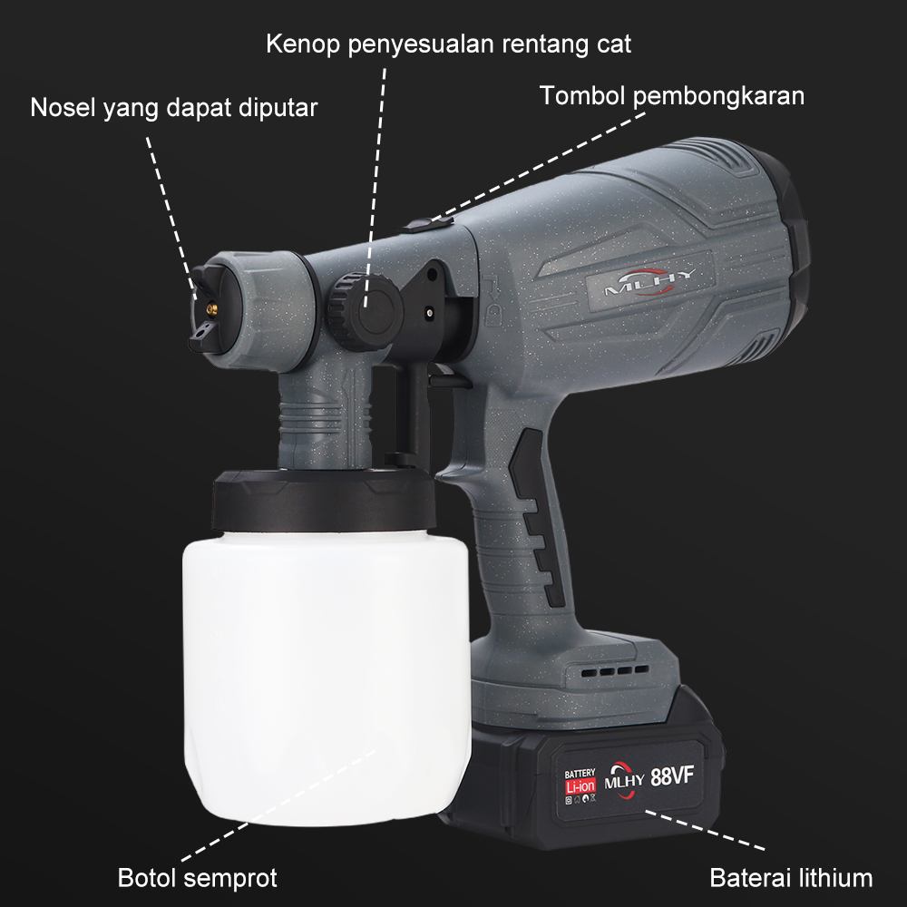 Lithium battery rspray gun