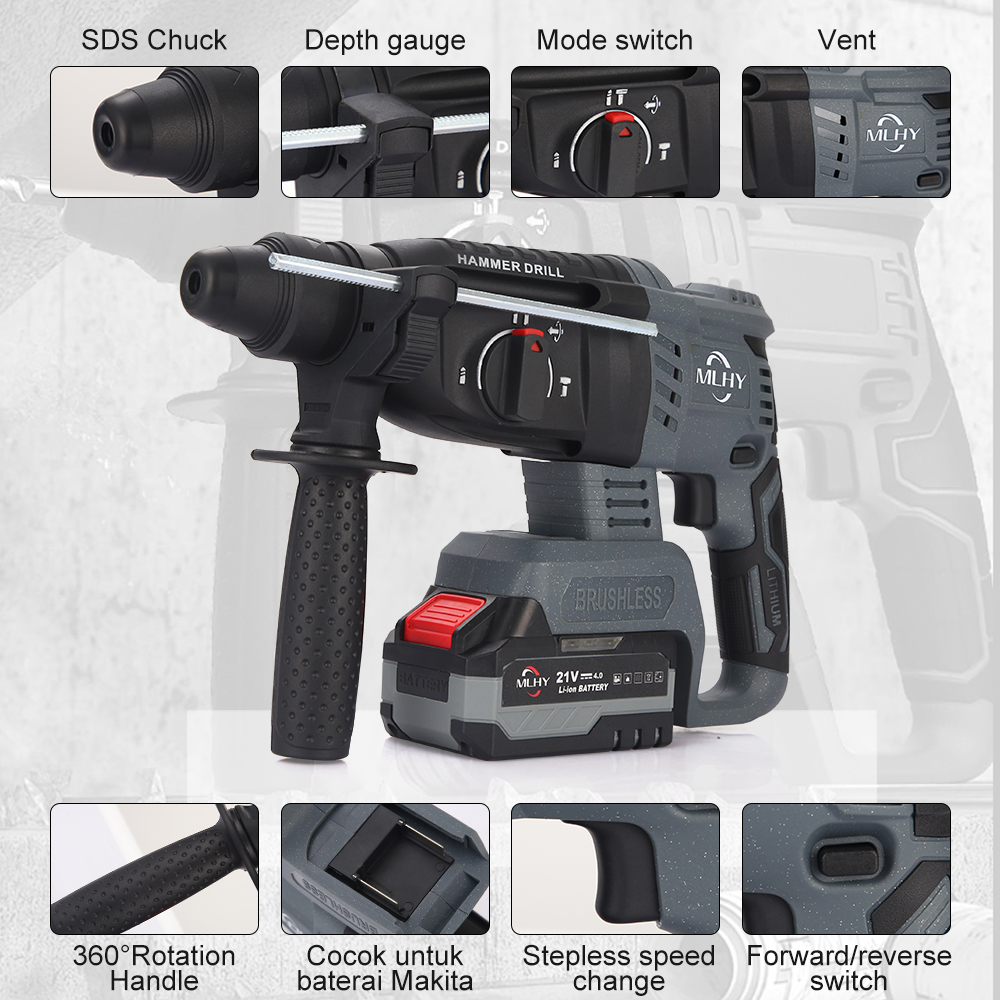 Lithium battery hammer drill