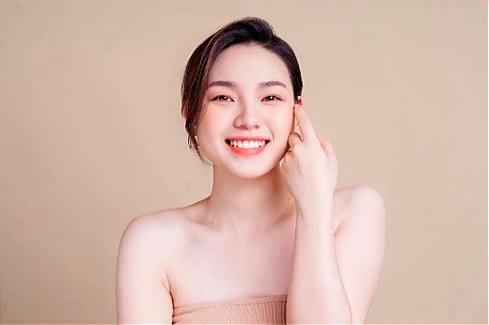 enhanced glowing skin lady