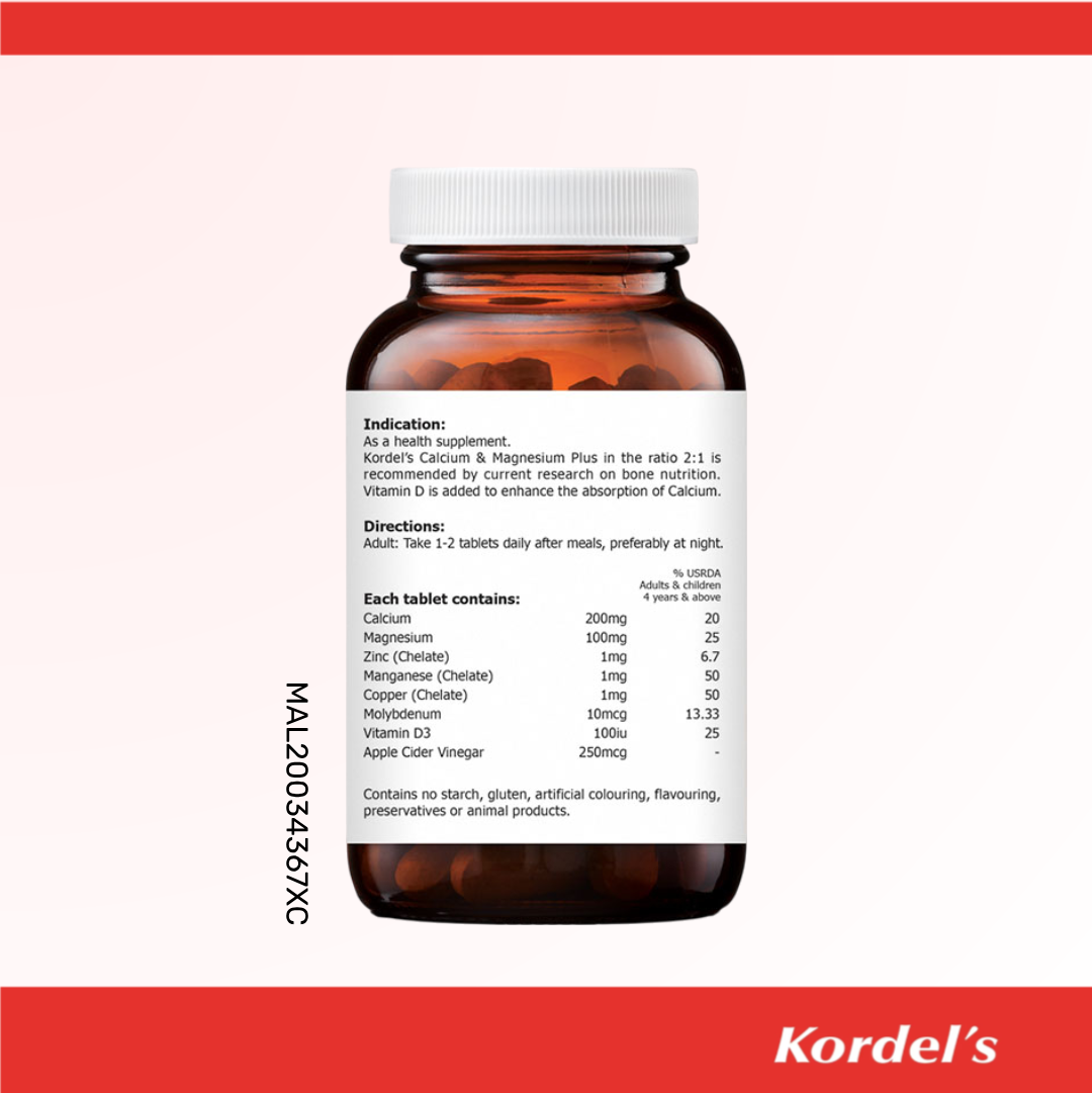 Kordel’s Calcium & Magnesium Plus Tablets
