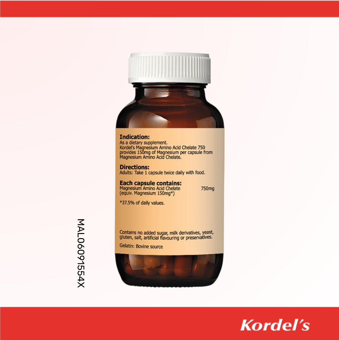 Kordel’s Magnesium Amino Acid Chelate 750 Capsules