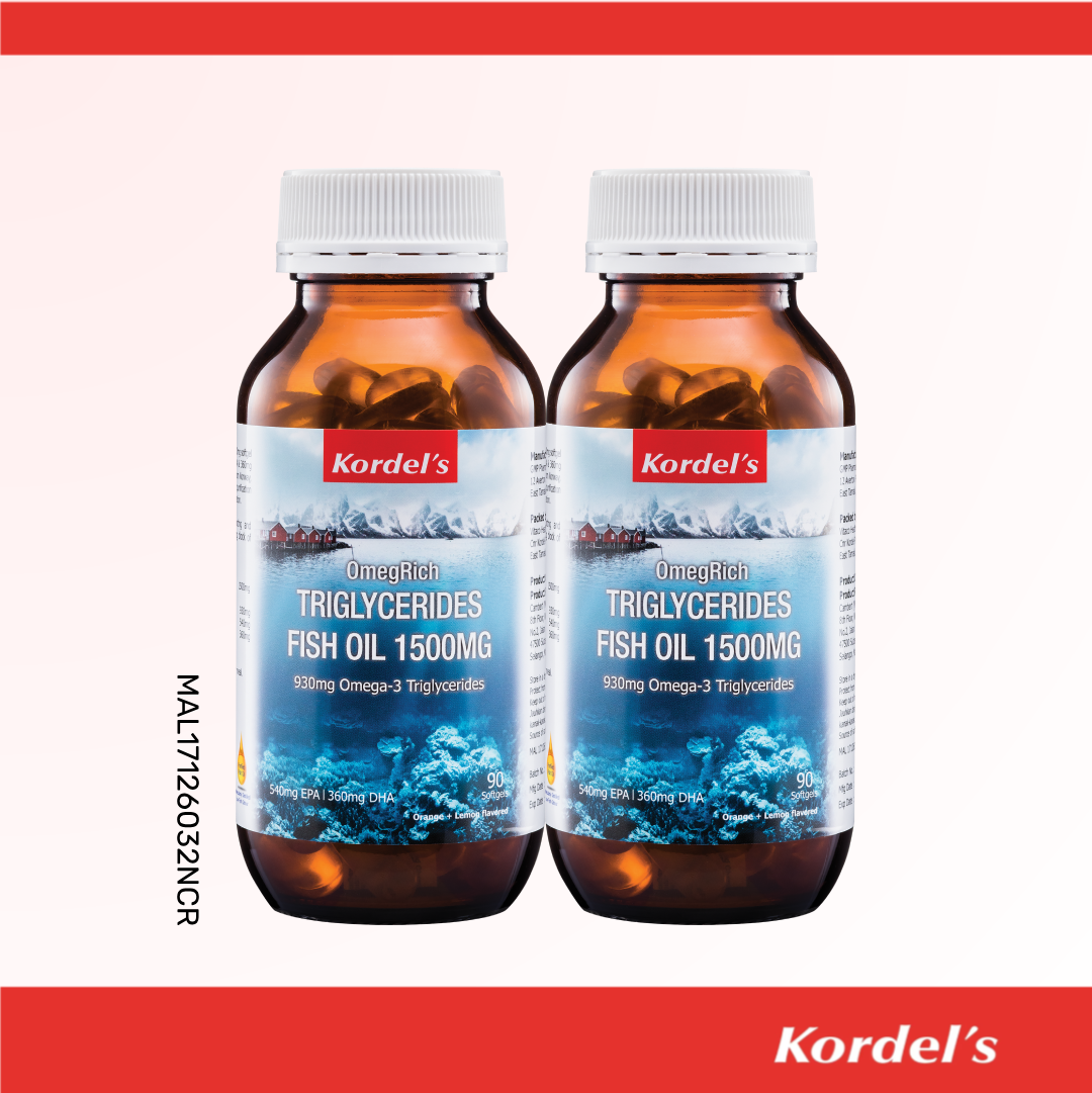 Kordel’s OmegRich Triglycerides Fish Oil 1500mg Softgels