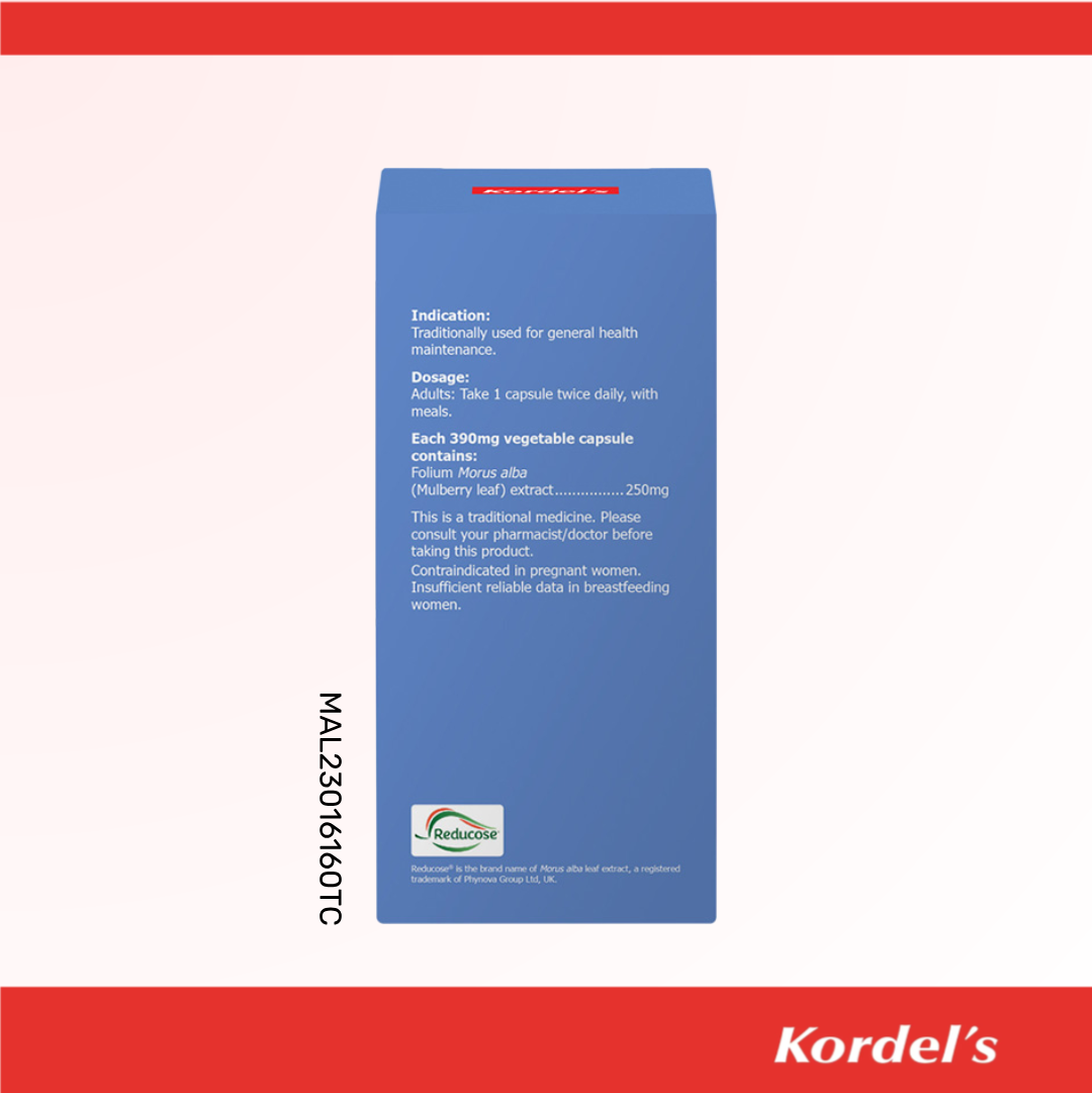 Kordel’s White Mulberry Leaf Extract 250mg Vegetable Capsules