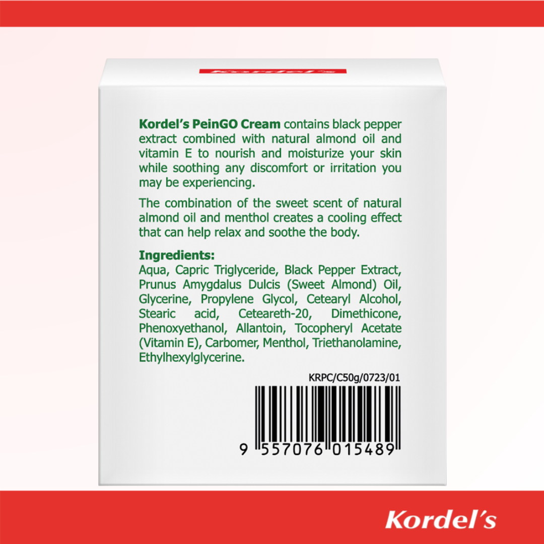 Kordel's PeinGo Cream PhytoCann BP® Black Pepper Extract 50g