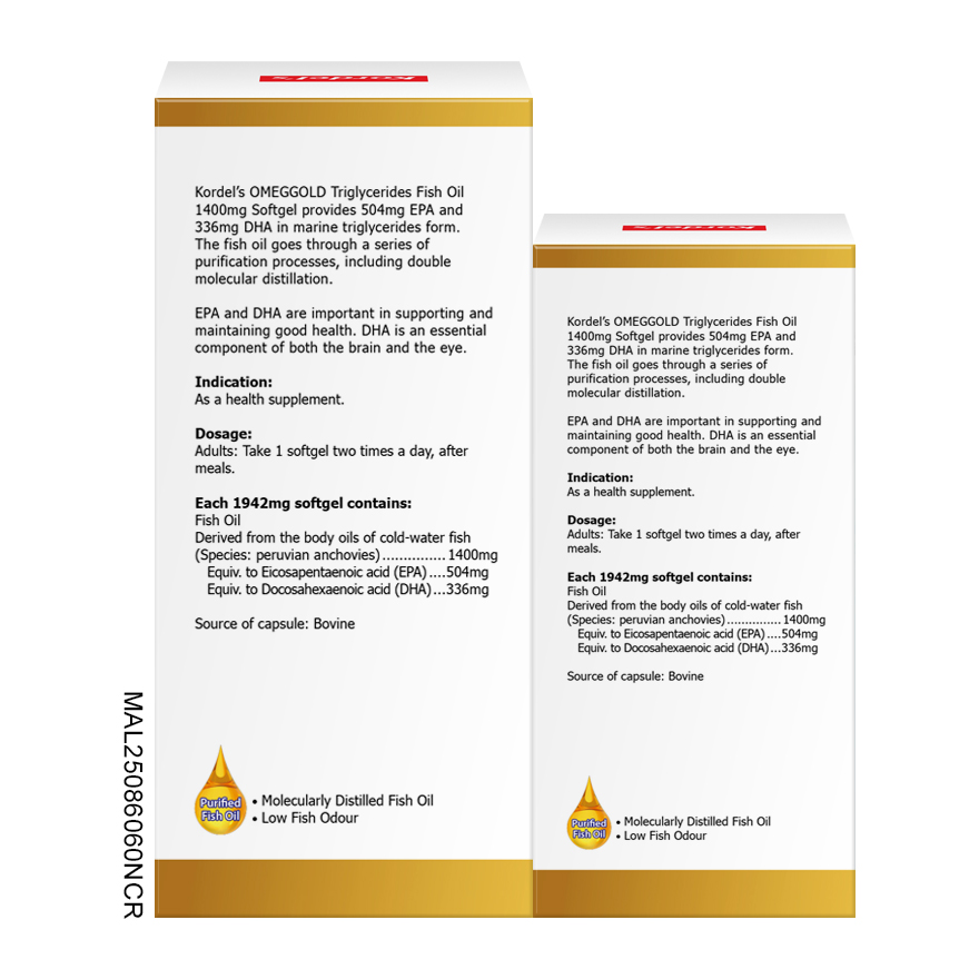 Kordel’s Omeggold Triglycerides Fish Oil 1400mg softgel