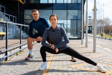 couple stretching